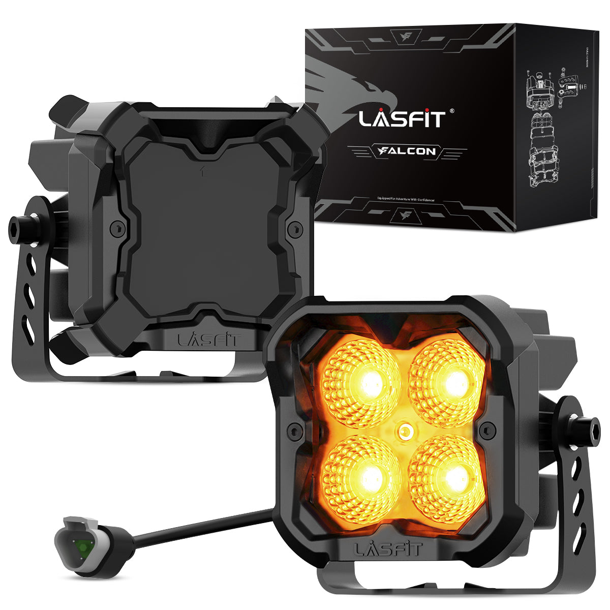 white flood beam 3 inch pod light off road accessories