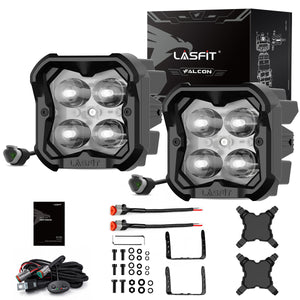 white fog beam 3 inch led pod light package