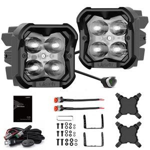 white fog beam 3 inch off road led pod lighting