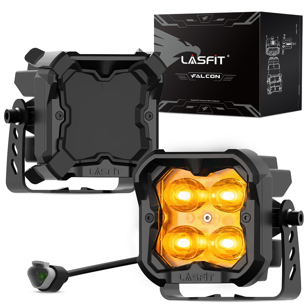 white fog beam 3 inch pod light off road accessories