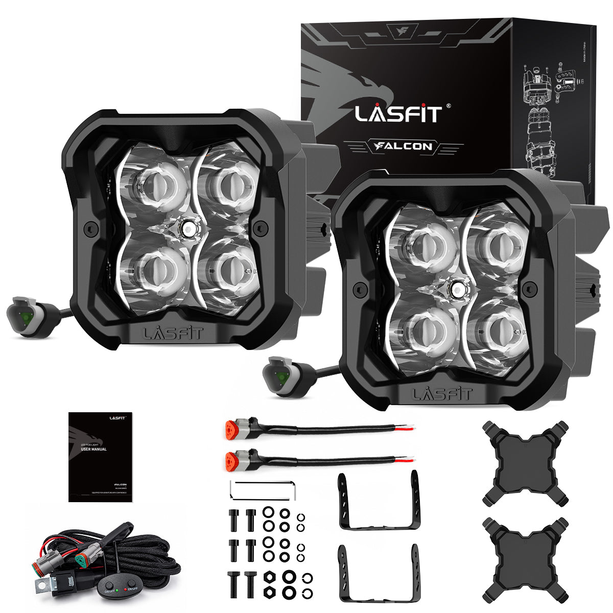 white spot beam 3 inch pod light off road accessories