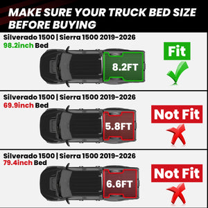 Chevy Silverado GMC Sierra 1500 8.2ft Bed Mat