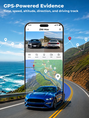 Z90 Max 2CH by DDPAI 4K+2K Front and Rear Dash Cam GPS-Powered Evidence