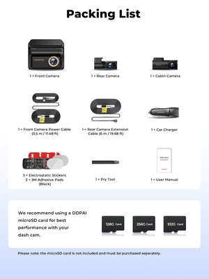 Z90 Max 3CH by DDPAI 4K+2K Front and Rear Dash Cam | STARVIS 2, Wi-Fi 6 & GPS