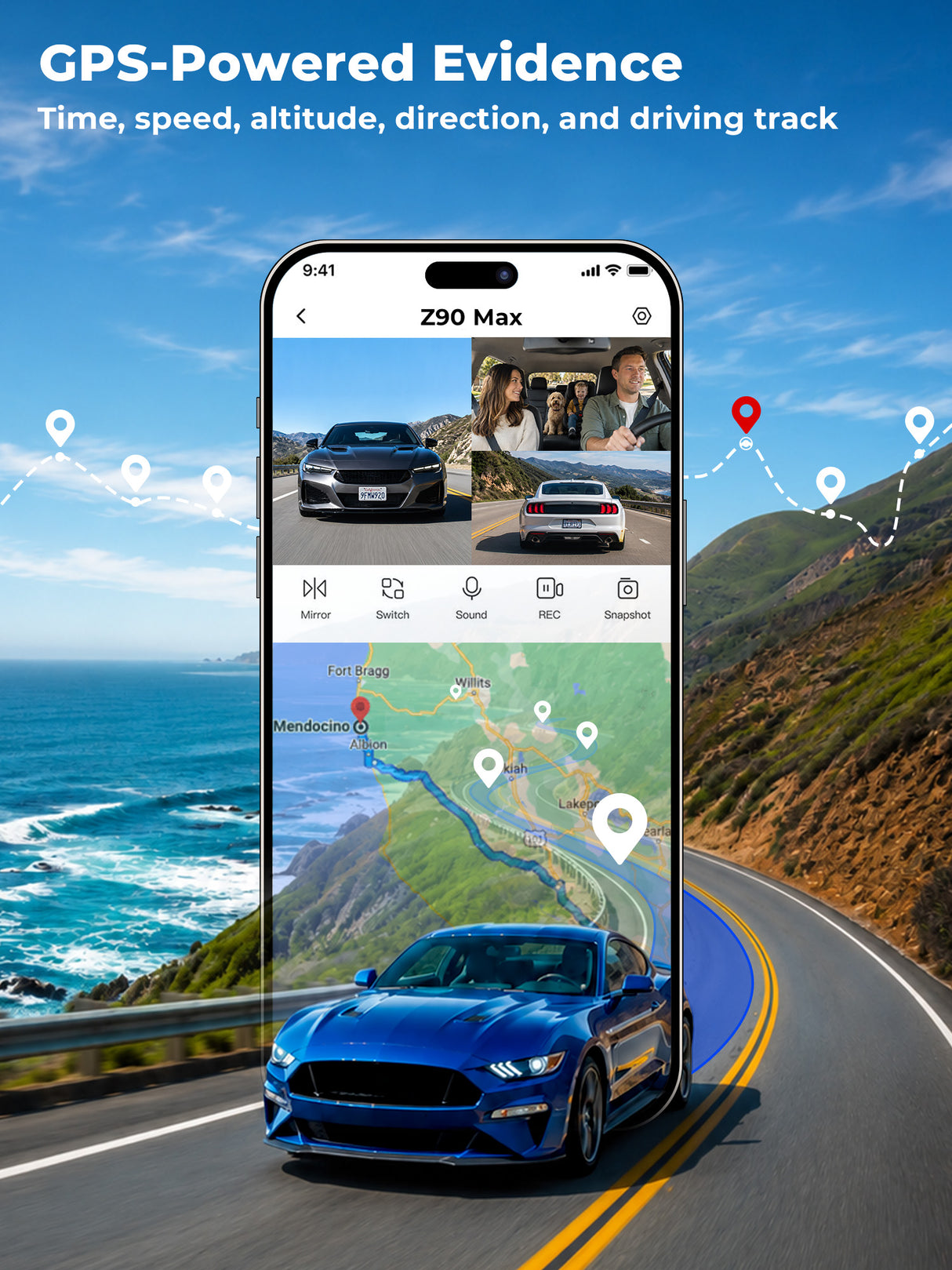 Z90 Max 3CH by DDPAI 4K+2K Front and Rear Dash Cam | STARVIS 2, Wi-Fi 6 & GPS