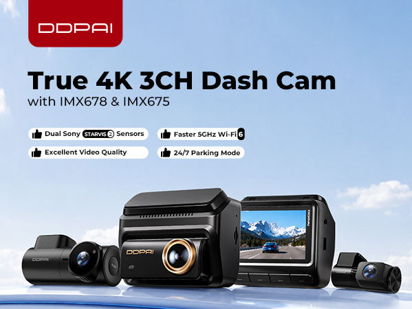 Z90 Max 3CH by DDPAI 4K+2K Front and Rear Dash Cam