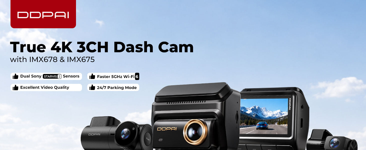 Z90 Max 3CH by DDPAI 4K+2K Front and Rear Dash Cam