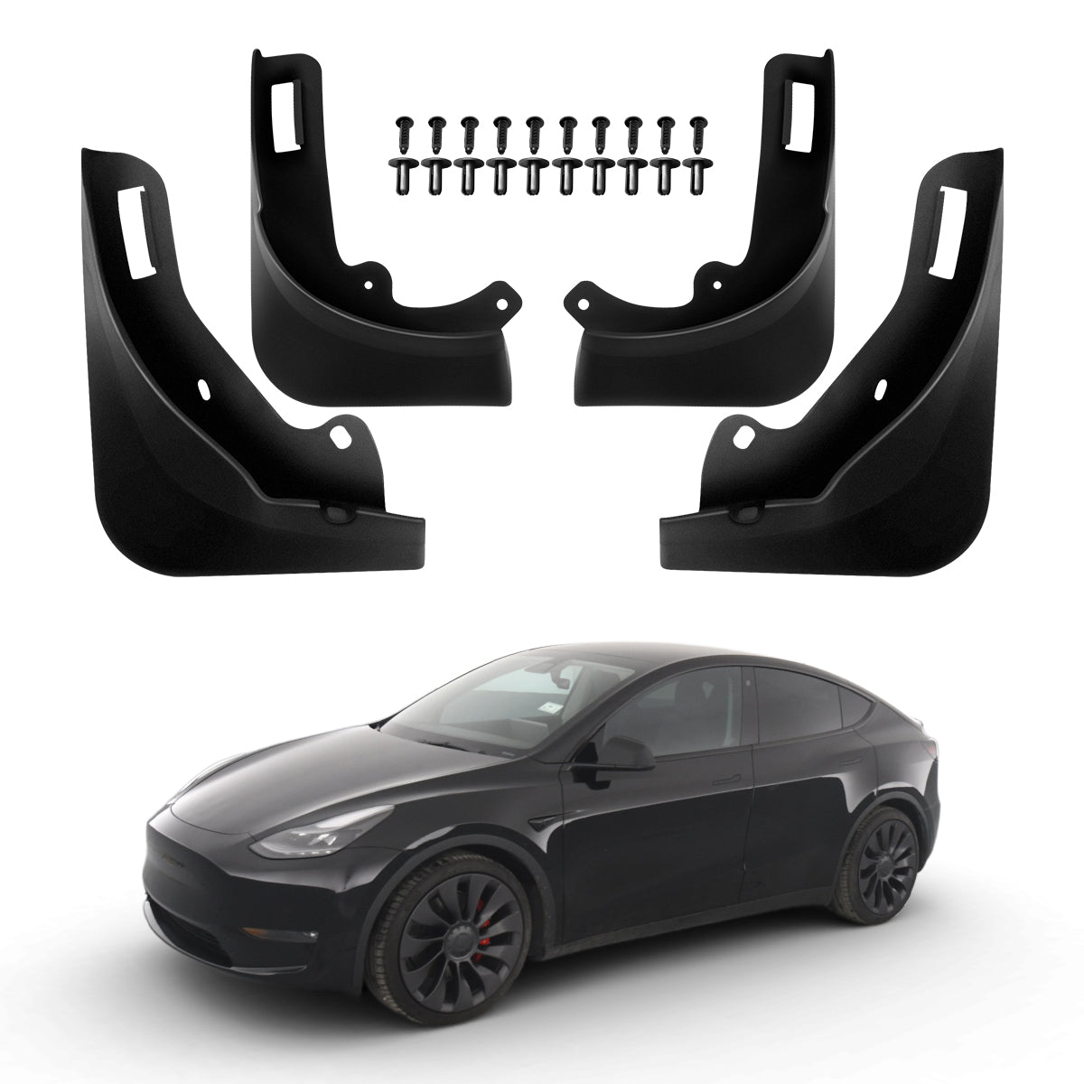 Tesla Model Y No Drilling Required Mud Flaps