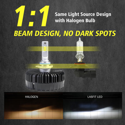 Pro Series 9005 LED Bulbs Custom Design 100W 10000LM 6000K | 2 Bulbs