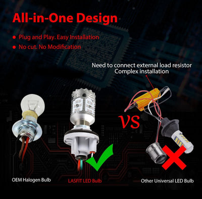 1157 2057 2357 CANBUS Error Free LED Turn Signal Light Bulb | Brilliant Red, 2 Bulbs