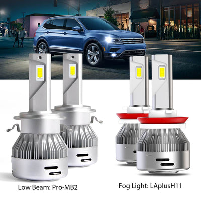 2018-2021 Volkswagen Tiguan Custom H7 LED Bulbs Exterior Interior Light Plug and Play