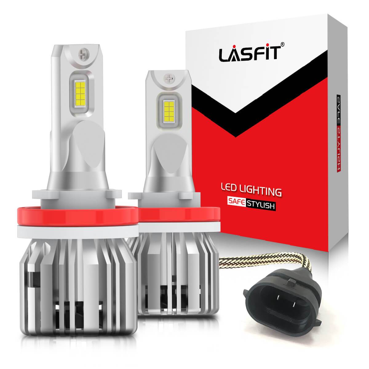 Lasfit H11 H9 H8 H16 LED Bulb Super Bright White 6000K Plug N Play
