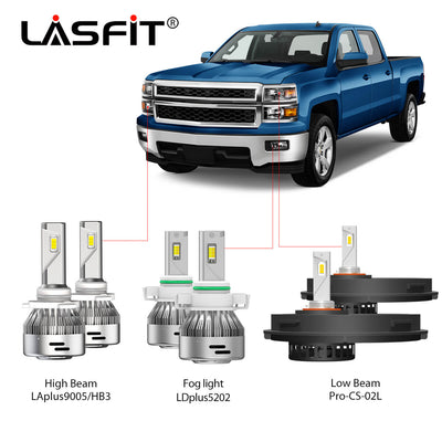 Chevrolet Silverado 1500 2014-2015 Custom-Fit H11 LED Bulbs w/Dust Cov