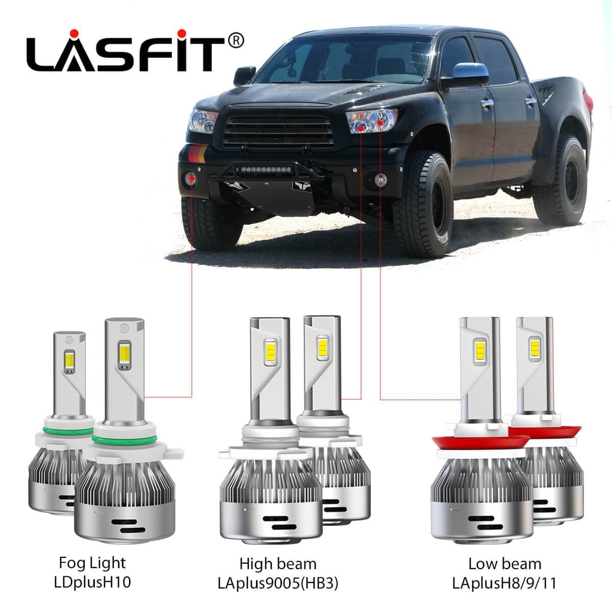 LASFIT Bombillas LED para Tundra 2014-2021, bombillas H4/9003/HB2, ultra  brillante, 10000 lm/juego, 6000 K blanco frío, ver más lejos y claramente