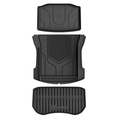 Tesla Model 3 Floor Mats 2021 TPE Material 1st & 2nd & Cargo Custom All Weather Guard Interior Liners