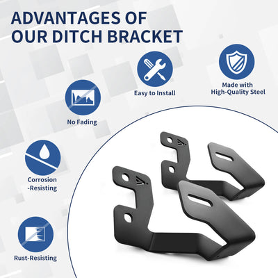 2021 Ford Bronco Sport Low Profile Ditch Light Brackets | LASFIT