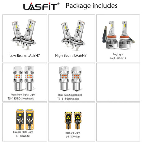 Lasfit combo package led bulbs for 2011-2014 Hyundai Sonata  