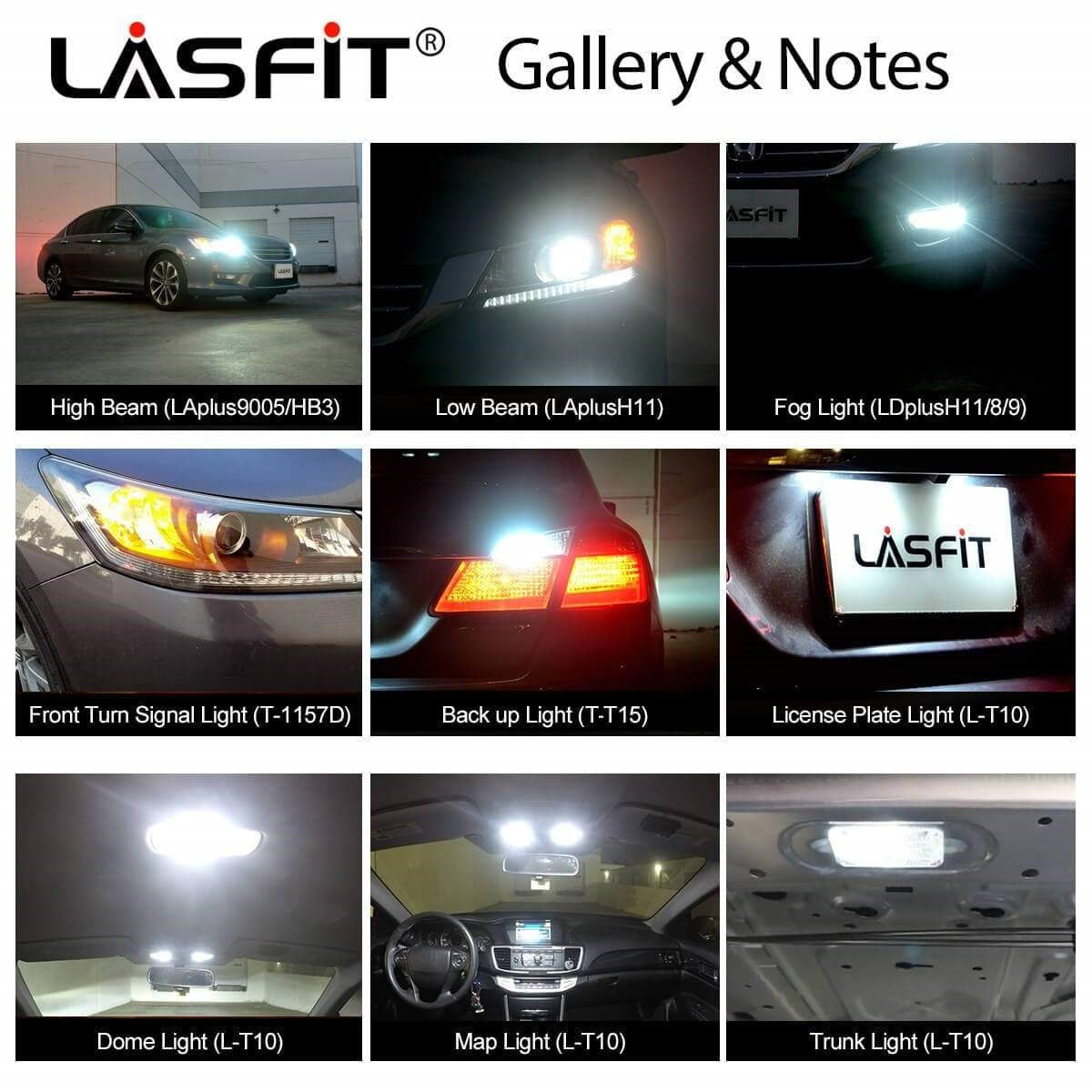 Fit for 2013-2015 Honda Accord LED Bulbs H11 9005 Exterior Interior Lights Plug and Play