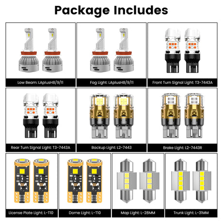 Lasfit combo package led bulbs for 2014-2016 Mazda 3 Hatchback Sport  