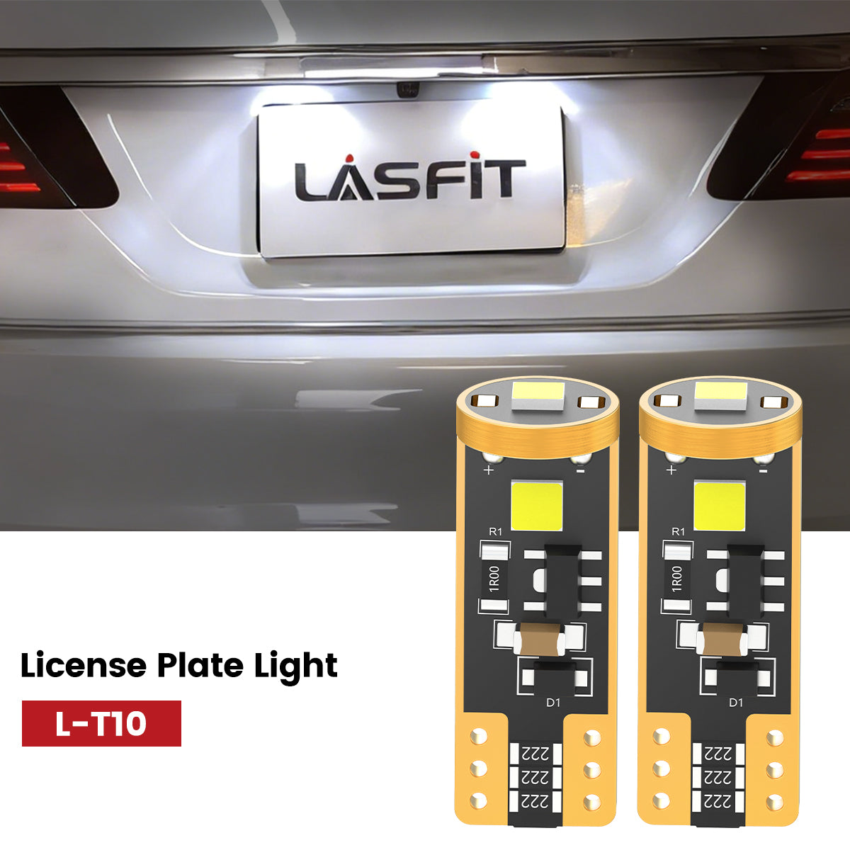 2016-2017 Honda Accord LED License Plate Light Upgrade 6000K Bright White LASFIT