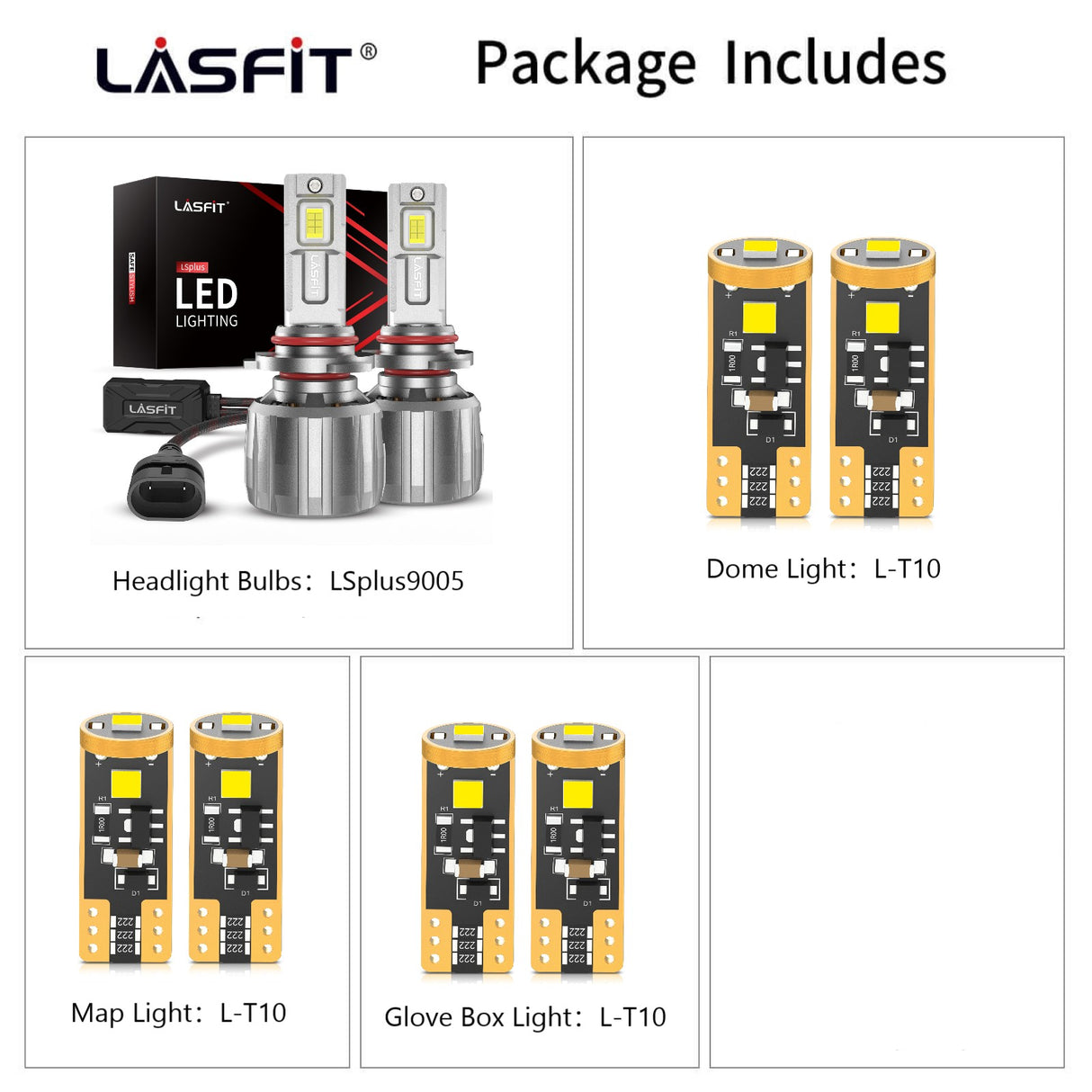 Lasfit combo package led bulbs for 2016-2021 Dodge Charger  
