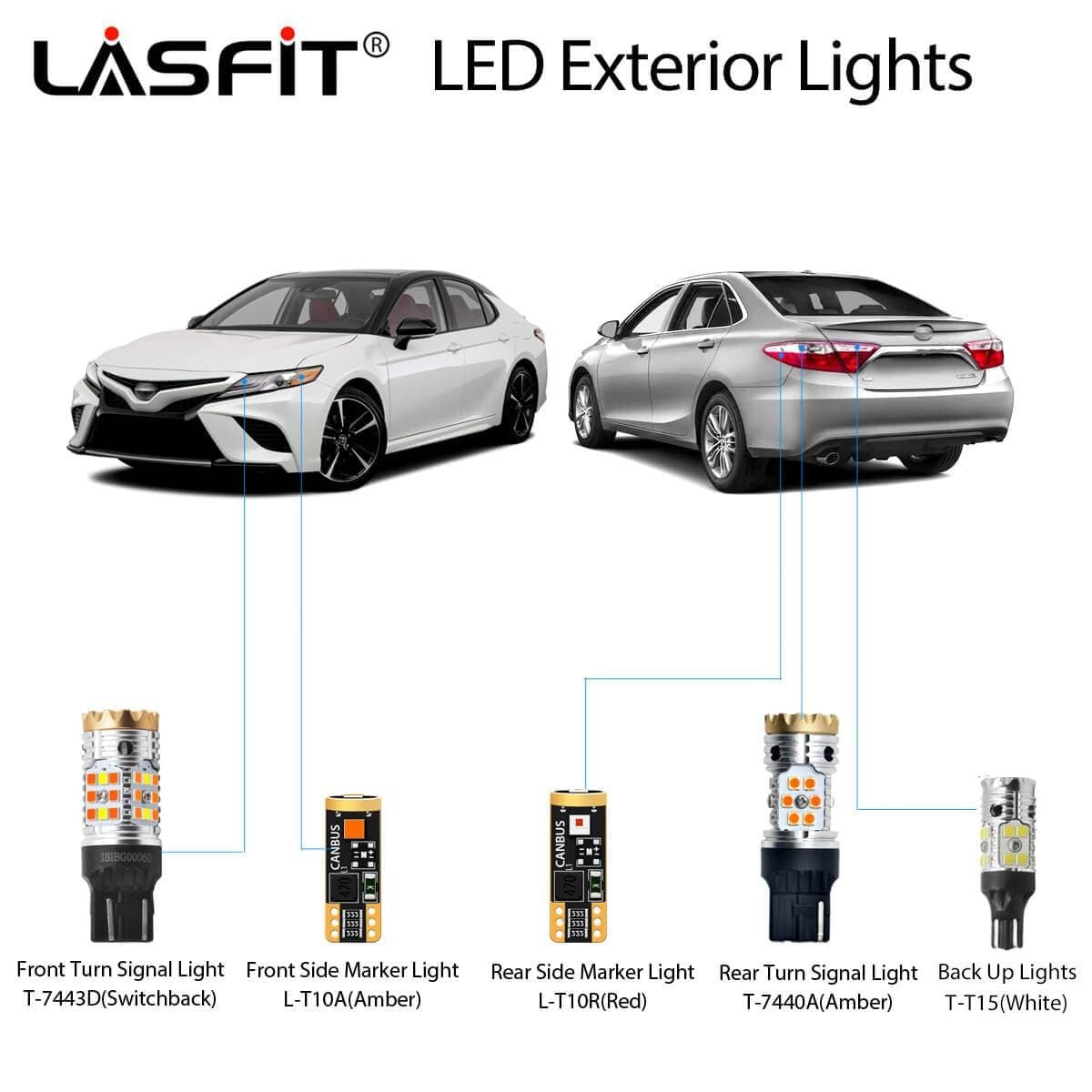 2018 2023 Toyota Camry Led Bulbs Replacement Lasfit