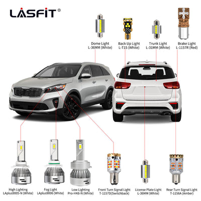 2019-2020 Kia Sorento Custom H7 LED Bulbs Exterior Interior Lights