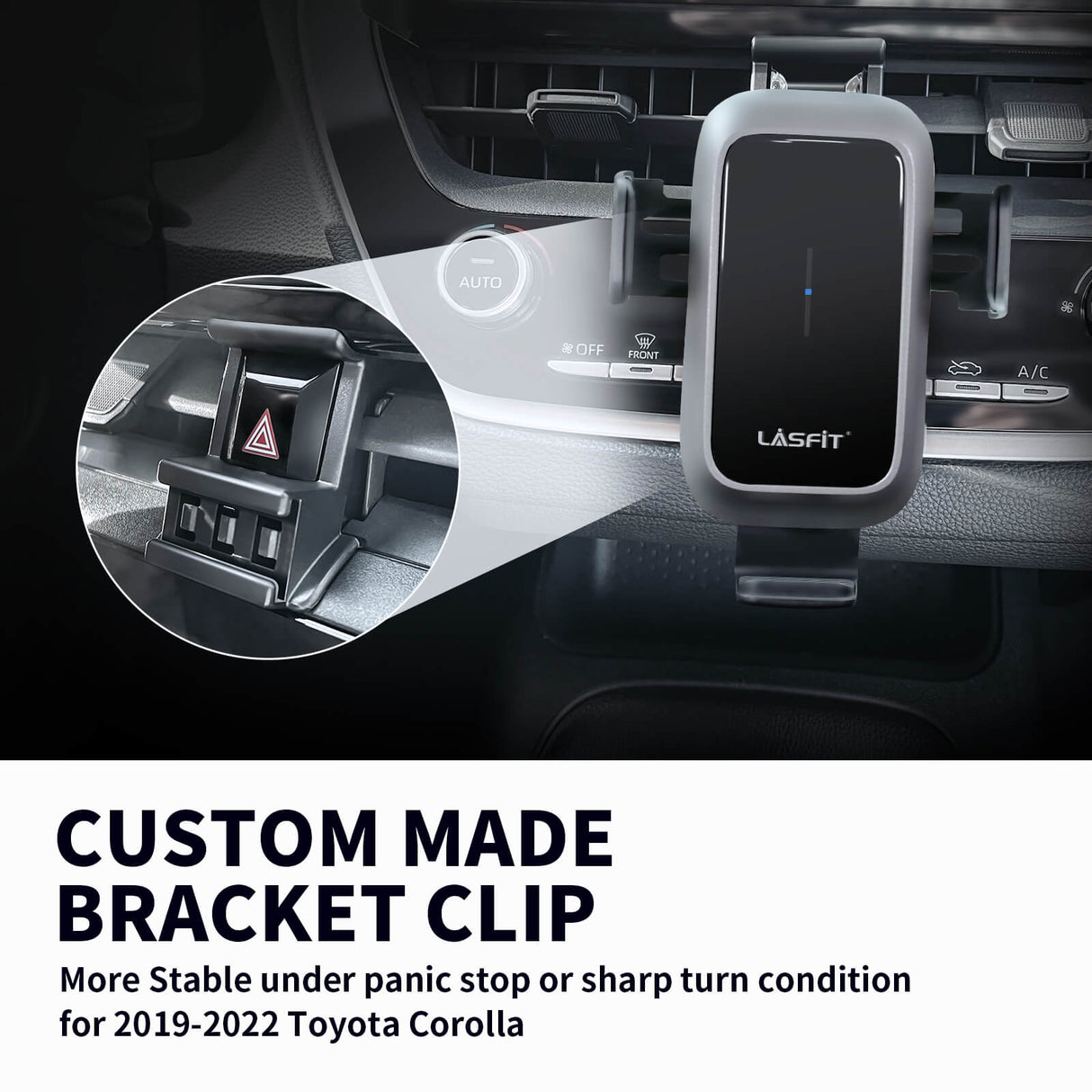 [AC Version] Wireless Car Charger Phone Holder 15W Qi Fast Charging Dash Windshield Air Vent Mount
