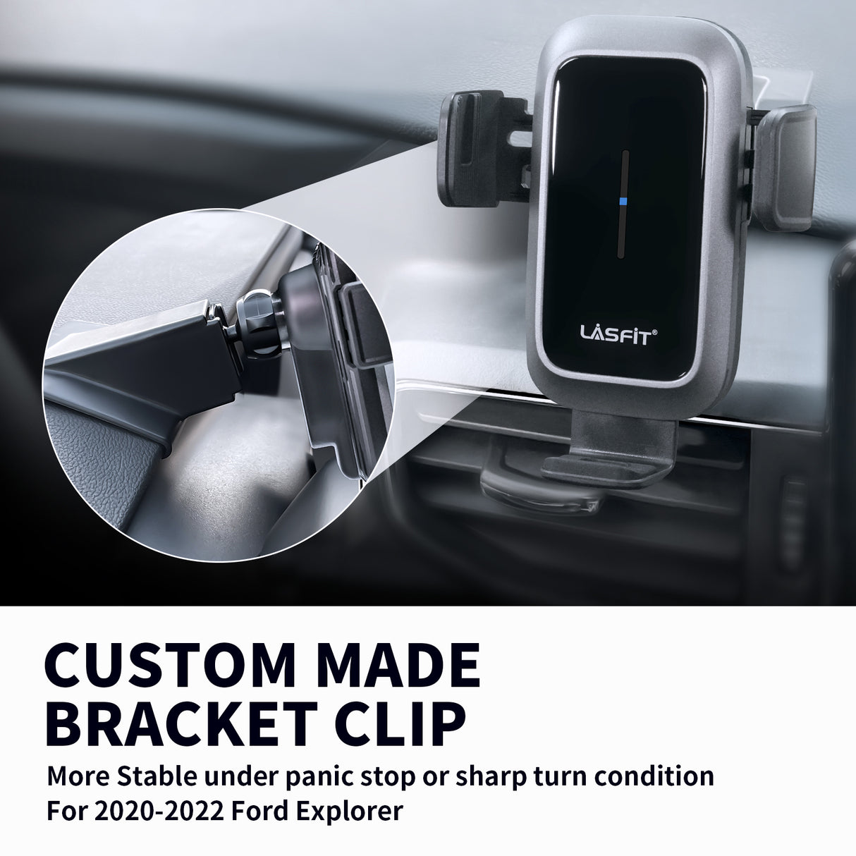 [AC Version] Wireless Car Charger Phone Holder 15W Qi Fast Charging Dash Windshield Air Vent Mount
