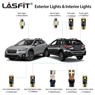 2018-2021 Subaru Crosstrek LED Bulbs H11 Exterior Interior Lights Plug and Play