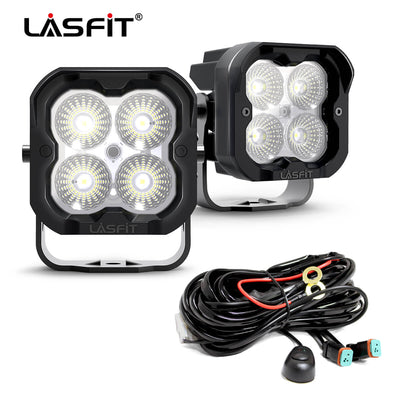 lasfit 3" flood lights pods with harness 36W white