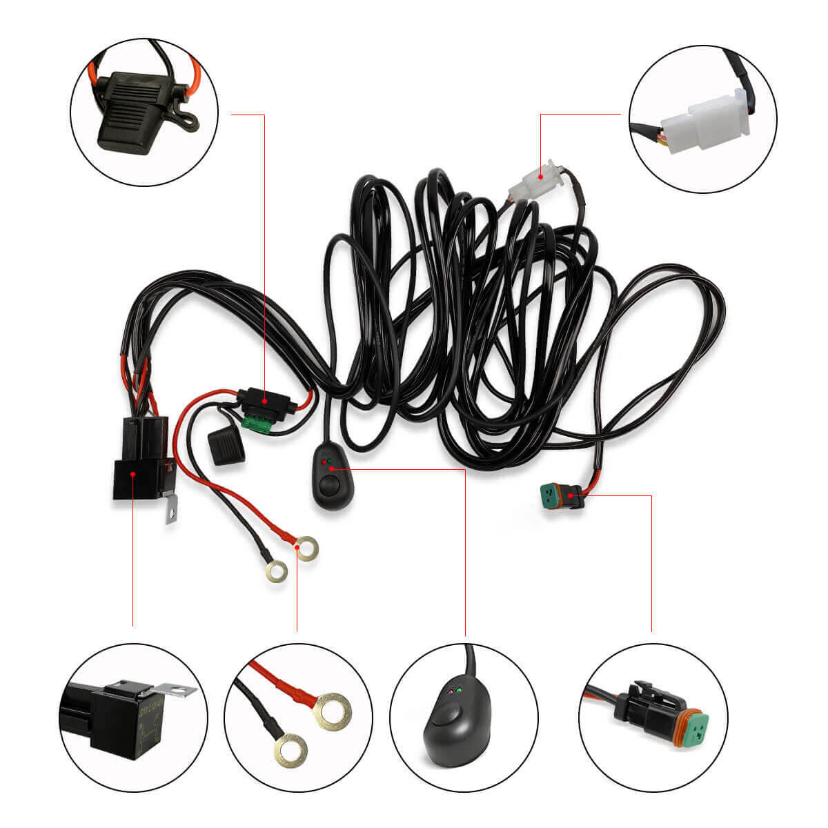 Led Light Bars Wiring Harness With Dt
