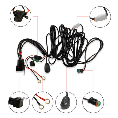 LED Light Bars Wiring Harness with DT Connector - 1 Lead
