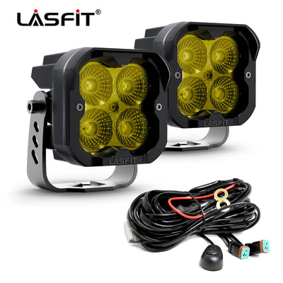 lasfit 3" flood lights pods with harness 36W yellow