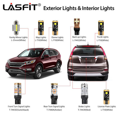 2015 2016 Honda CR-V LED Bulbs H11 9005 Exterior Interior Lights Plug n Play