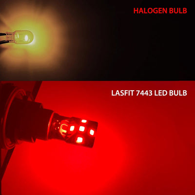 lasfit 7440 red led light vs halogen lamp