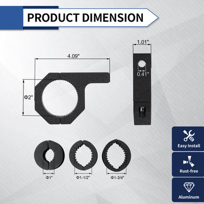 Heavy Duty Universal LED Light Mounting Clamps for 1" - 2" Bar | LASFIT