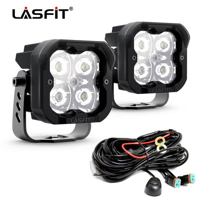 lasfit 3" spot lights pods with harness 36W white
