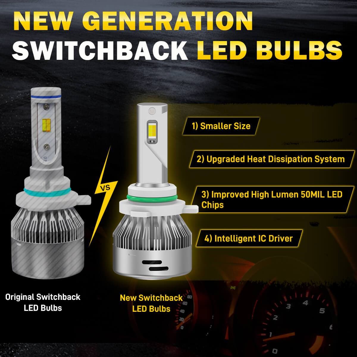 Dual Color 9006 HB4 LED Bulb Kits｜Switchback｜Lasfit