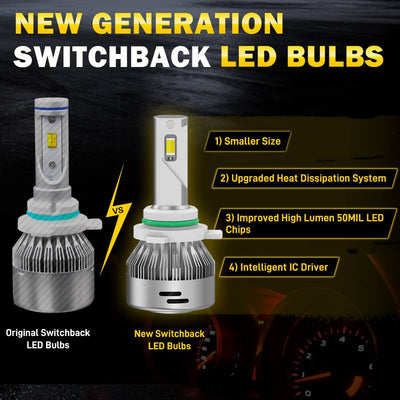 LD Plus Switchback 9006 HB4 LED Bulbs Flip Chip 60W 2 Modes | 2 Bulbs