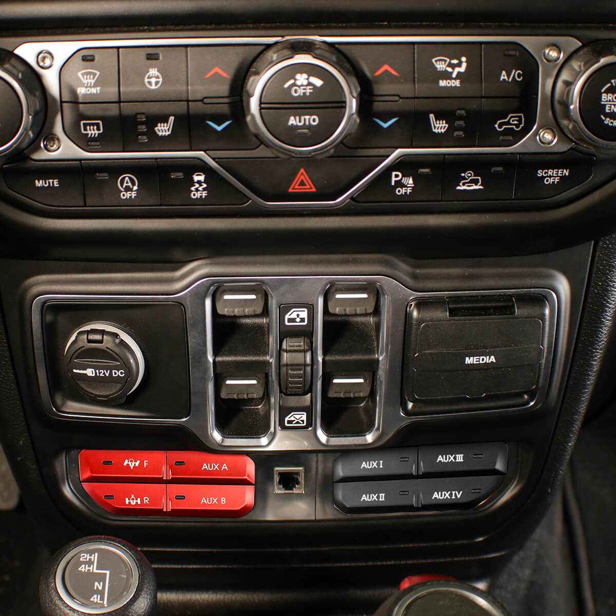 Fit For Jeep Wrangler JL 2018-2023 Auxiliary Switch Panel Bank Kit
