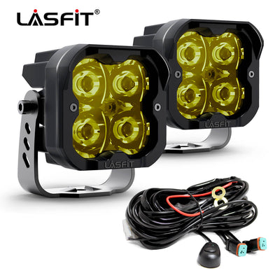 lasfit 3" spot lights pods with harness 36W yellow