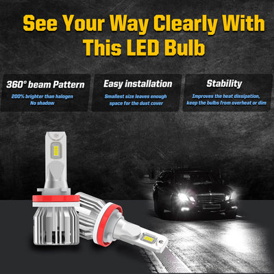 2014-2019 Ford Fiesta LED Bulbs H11 Interior Exterior Light Plug and Play