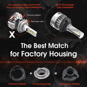 Custom H7 LED Bulbs Fit for Volkswagen Polo MK5 Touran Plug and Play Pro-VW8 | 2 Bulbs