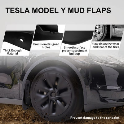 Tesla Model Y Fußmatten-Set - Veganes Leder - 3-teiliges Set – E