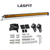 Lasfit 32" Off-Road LED Amber Light Bar With Slim Single Row Combo Flood Spot Design | Bumper Grille Mount