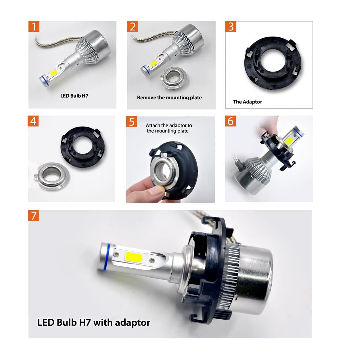 auktion Gummi Kabelbane TK117 2x H7 LED Bulb Holder Adapter Retainer for Hyundai Kia