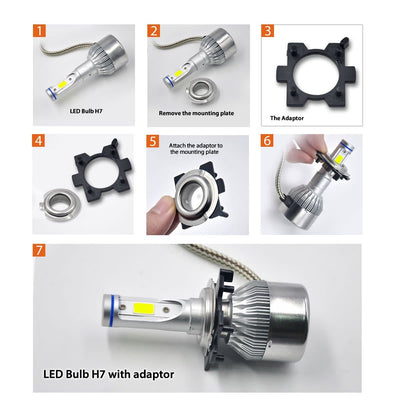 TK111 2x H7 LED Bulb Holder Adapter Retainer For Mazda