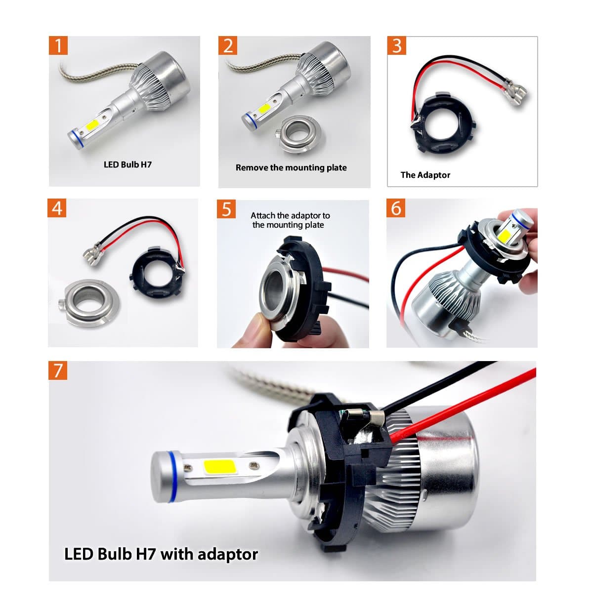 H7 LED Bulb Adapter Retainer for Volkswagen Mercedes｜Lasfit
