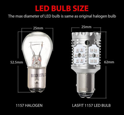 lasfit 1157 2357 led turn signal light bulb red color